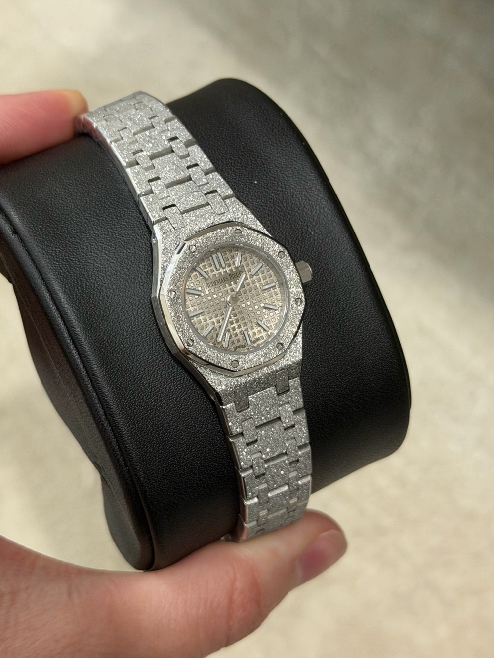 Women’s Frosted Silver Tone Luxury Mini Watch
